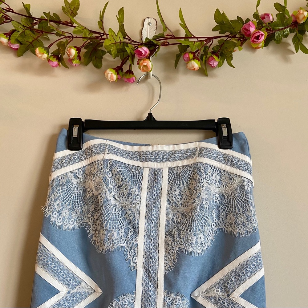 Endless Rose blue lace pencil skirt faux leather - Picture 5 of 11